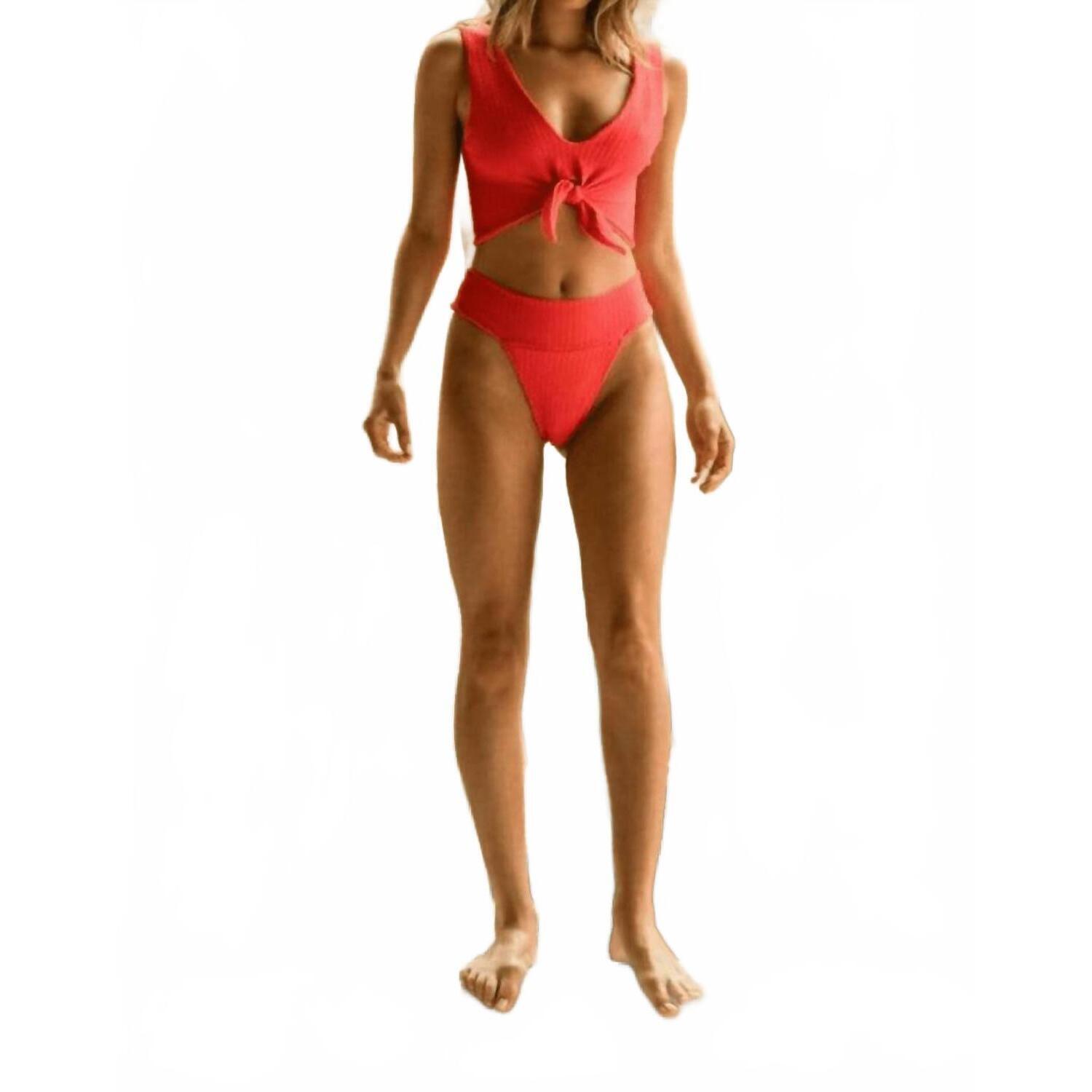 New Montce Tamarindo Bikini Bottom In Crimson Micro Scrunch — image 5 of 6